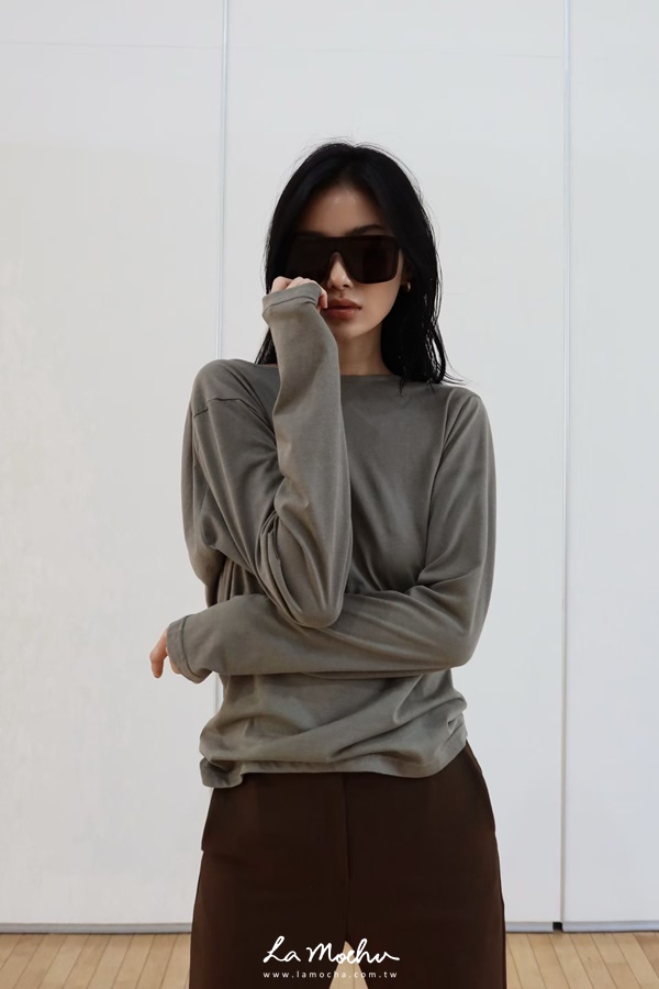 大圓領美背棉質上衣